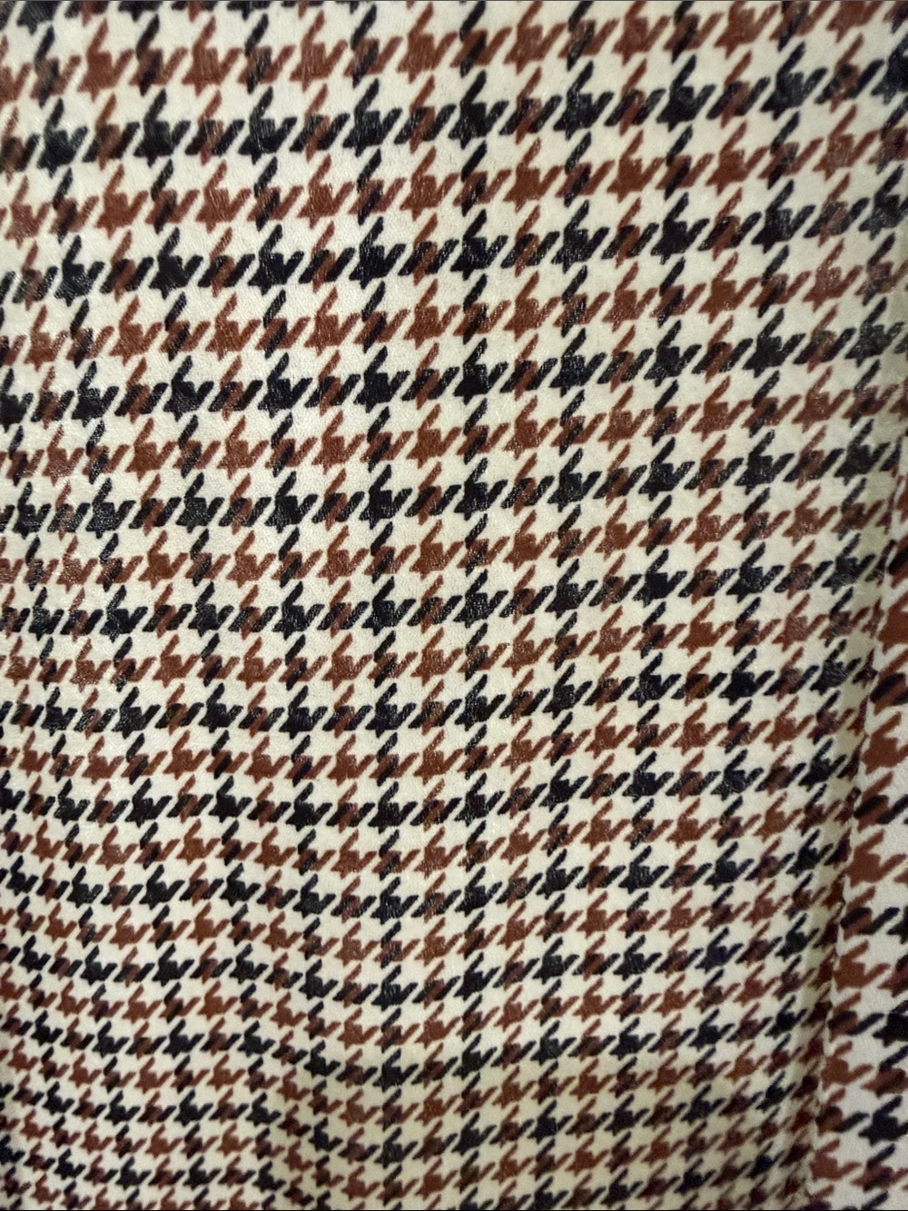 Who What Wear Houndstooth Tie-Neck Blouse in Black, Cream & Brown Women’s medium - Picture 3 of 7